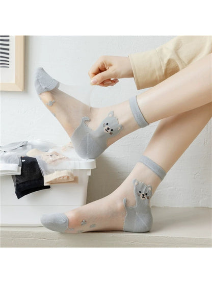 Rufia - Cute Cat Sheer Ankle Socks product image 3