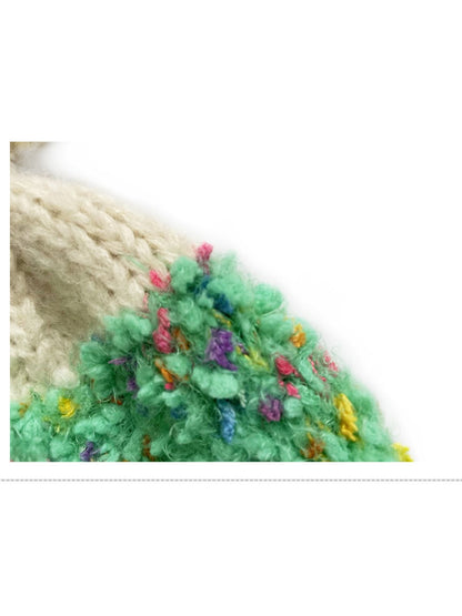 Haila - Winter Knitted Beanie with Tassels & Colorful Speckled Patterns