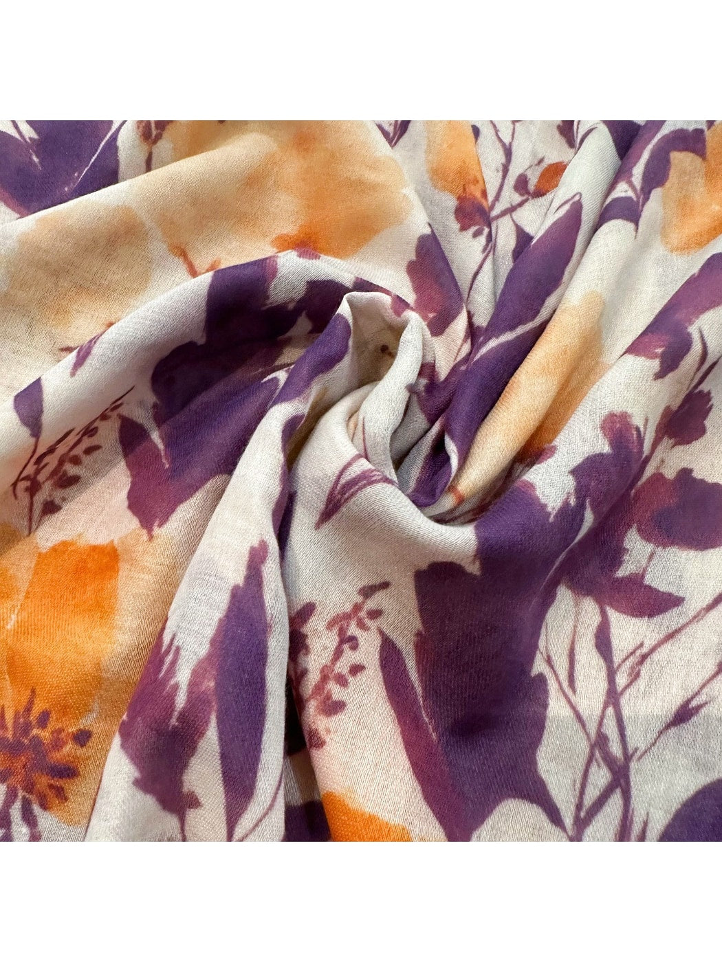 Scarvii - Purple Floral Lace Summer Wrap Scarf