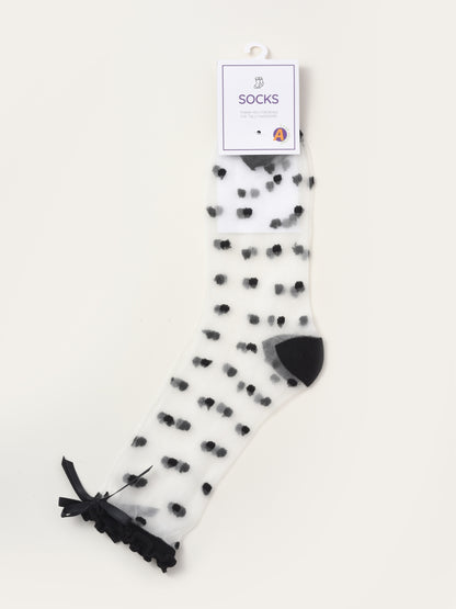 Rufia - Sheer Polka Dot Bow Socks