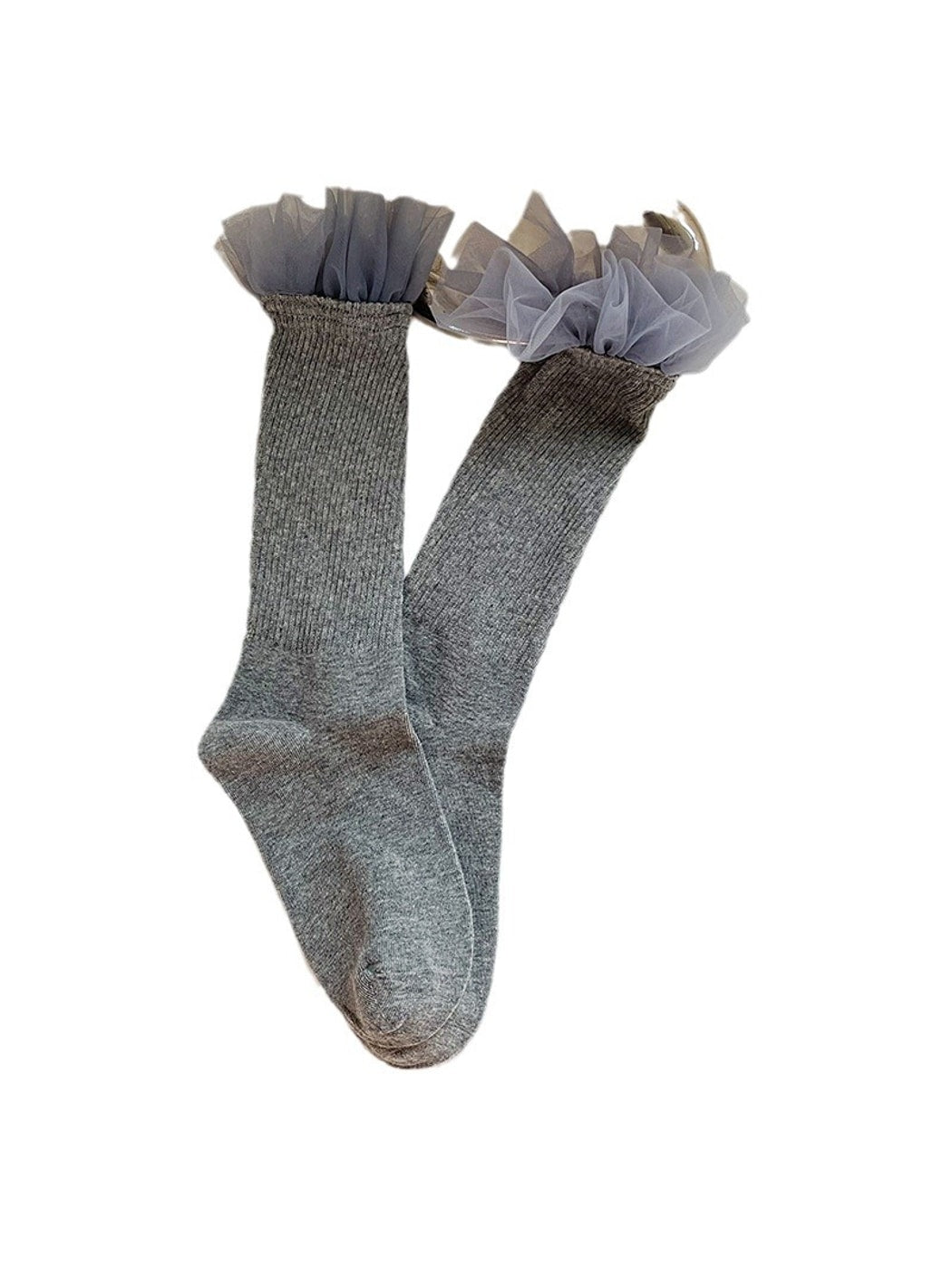 Rufia - Sweet Ruffle Trim Casual Crew Socks