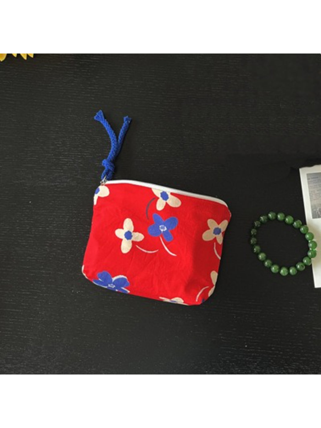 Top view of Cosbai mini pouch bag showing and pattern