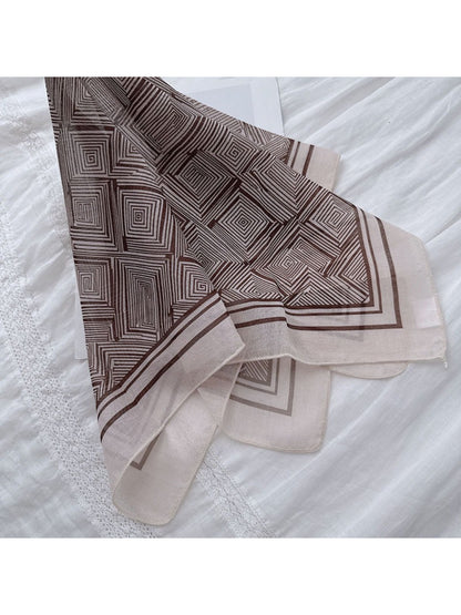 Scarvii - Geometric Print Lightweight Square Scarf
