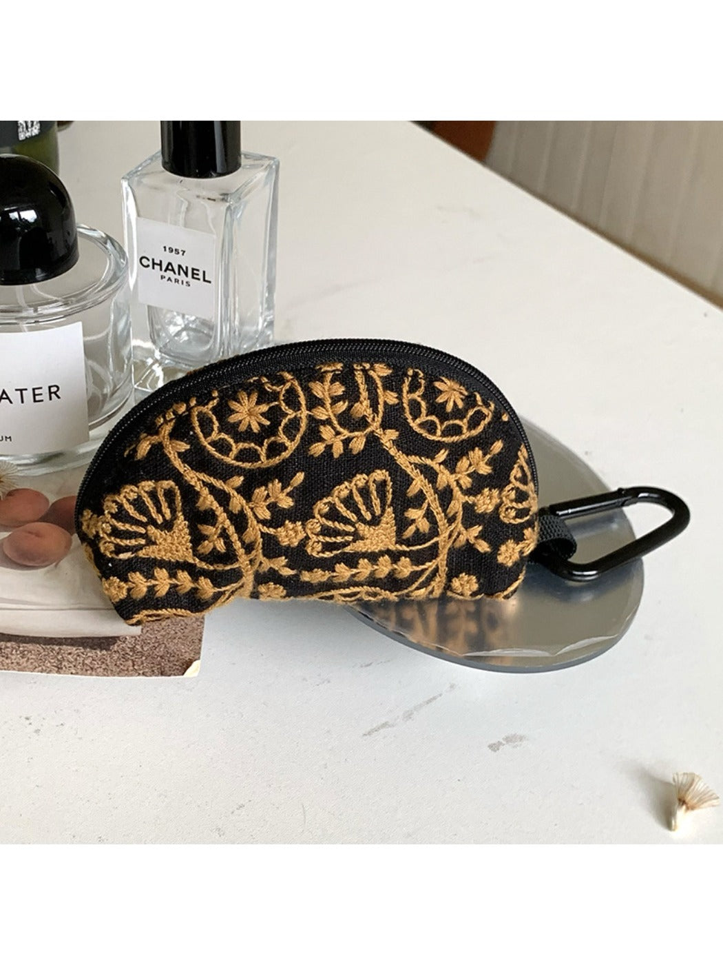 Cosbai - Embroidered Earphone Storage Pouch