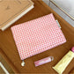 Cosbai Candy Check Makeup Bag with colorful pastel squares in a grid layout