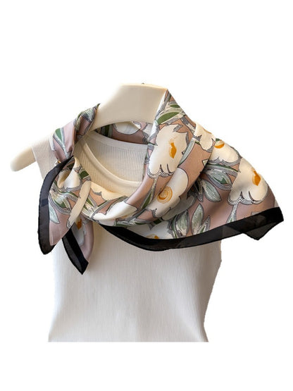 Scarvii - Floral Print Square Scarf