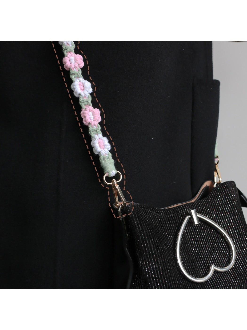 Koco Crochet Daisy Phone Lanyard & Keychain color options including A, B, C