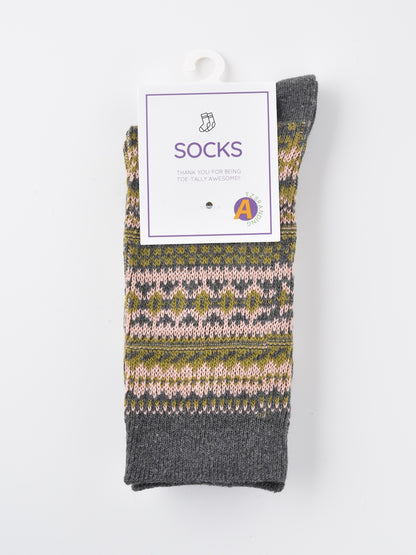 Rufia - Geometric Pattern Autumn Winter Socks