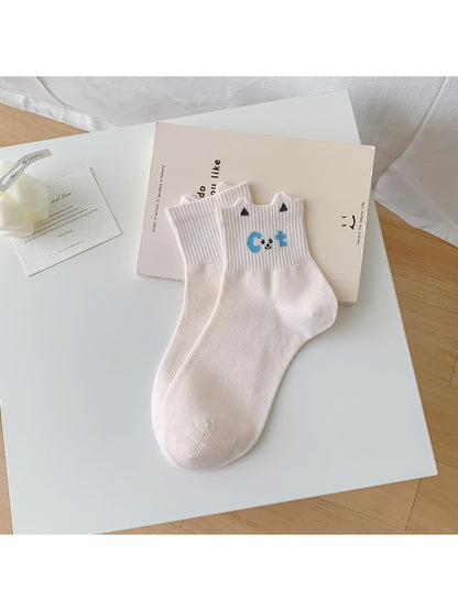 Rufia - Cute Cat Letter Print Everyday Crew Socks product image 4