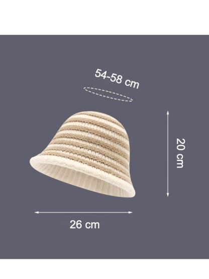 Haila - Striped Knitted Bucket Hat for Women