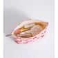 Cosbai - Floral Bow Print Handheld Cosmetic Bag