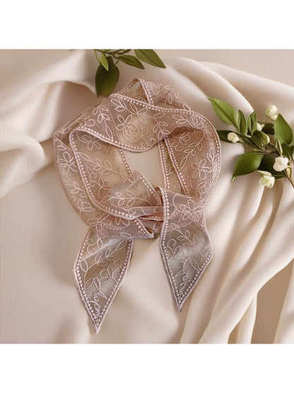 Scarvii - Sweet Floral Lace Ribbon Styling Scarf