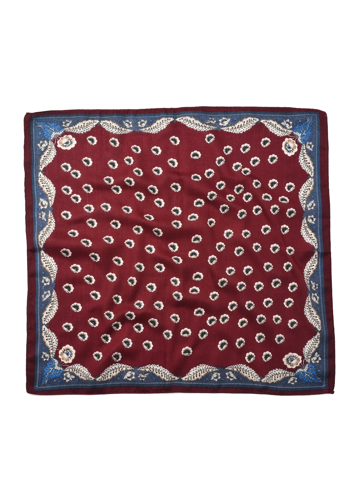 Scarvii - Retro Border Print Square Scarf