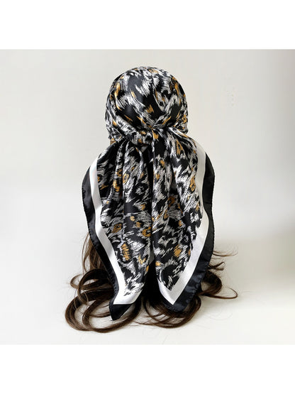 Scarvii - Abstract Leopard Border Square Scarf