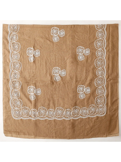 Scarvii - Elegant Scarf & Shawl with Rose Embroidered