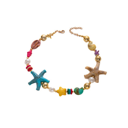 Bauai Dopamine Ocean Starfish Bead Colorful Necklace main product view