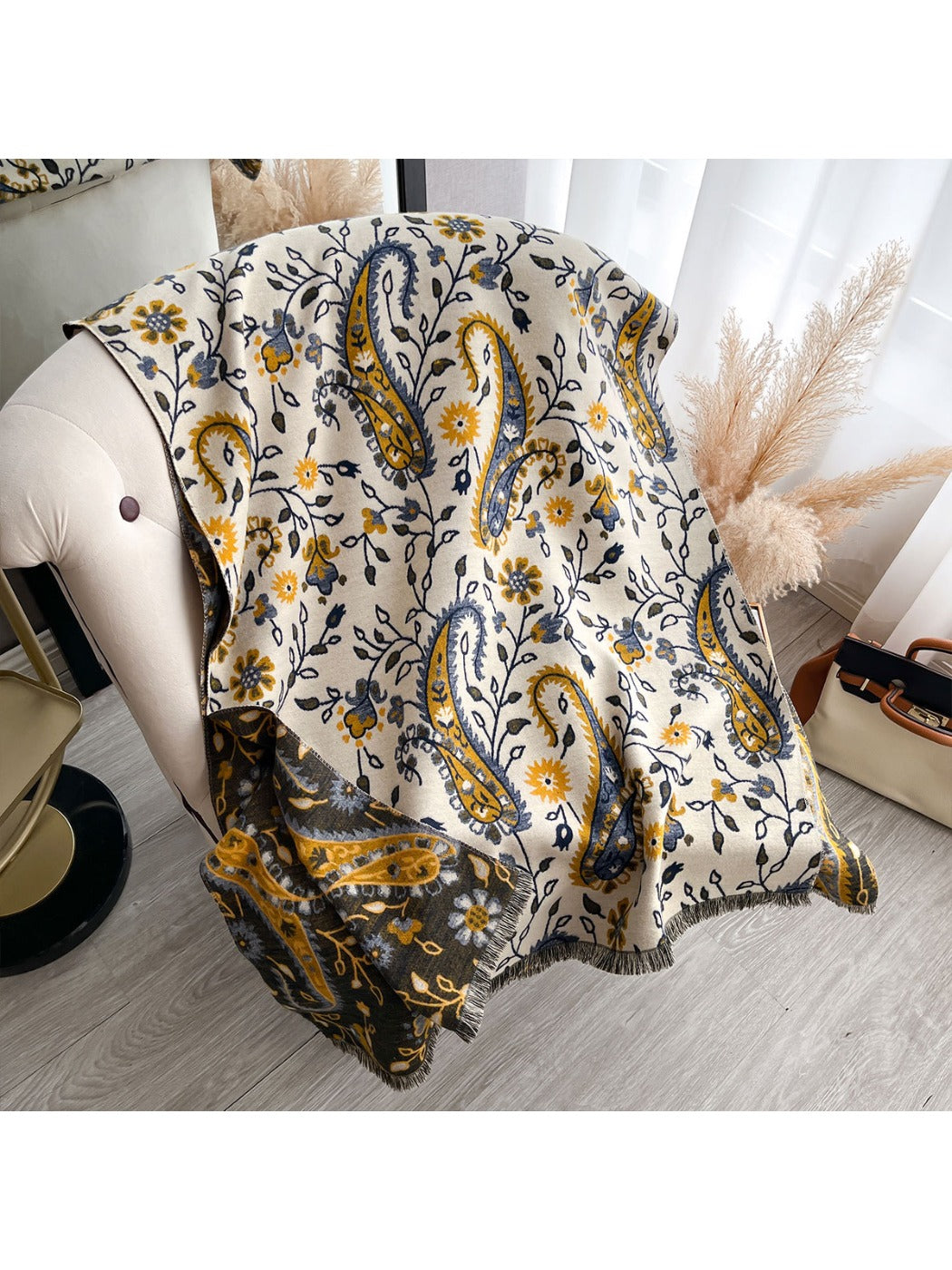 Scarvii - Double-Sided Paisley Print Scarf & Wrap
