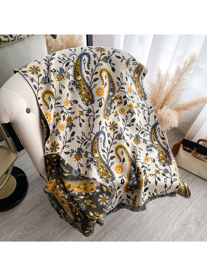 Scarvii - Double-Sided Paisley Print Scarf & Wrap