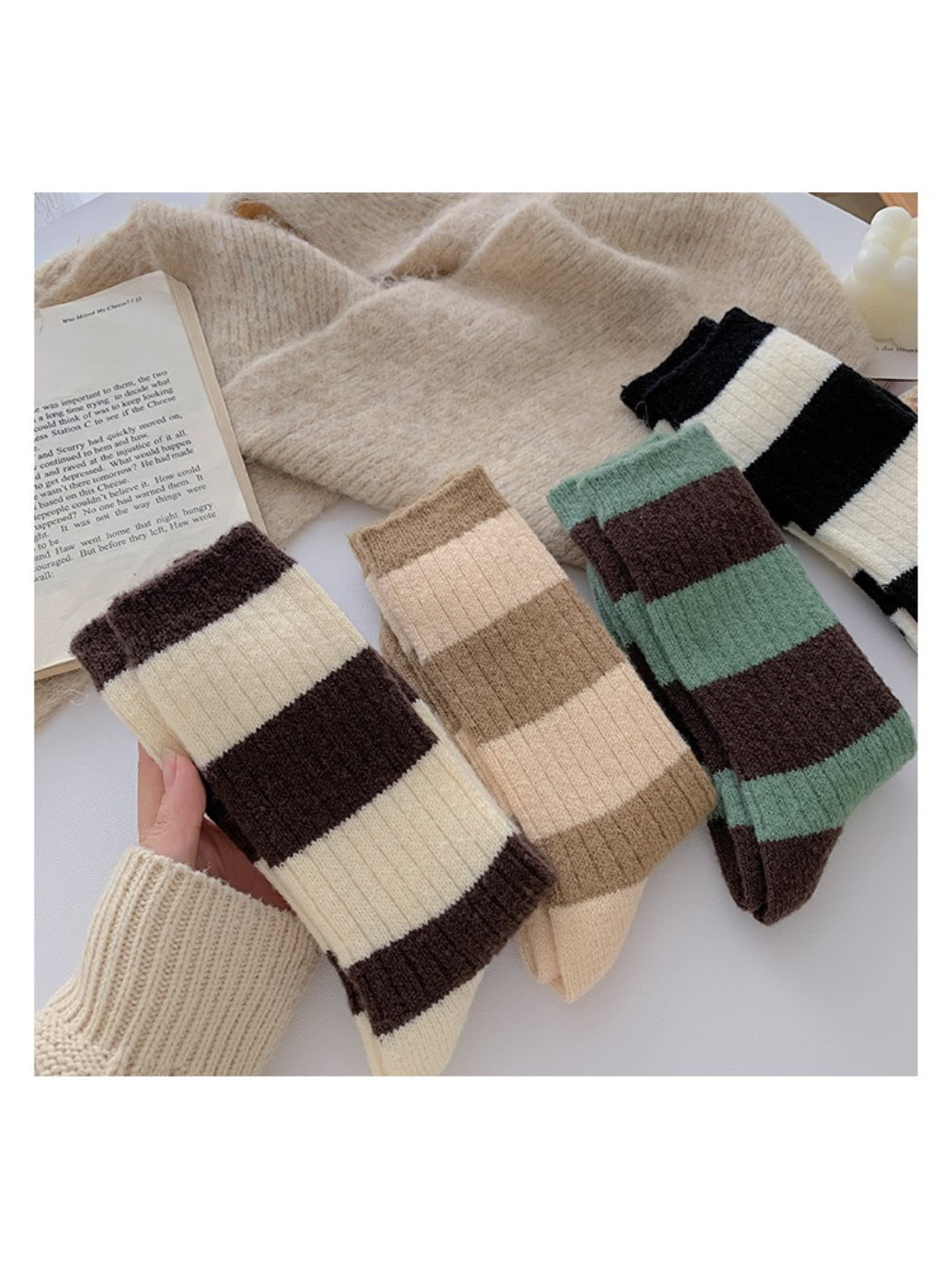 Rufia - Classic Wide Stripe Crew Socks
