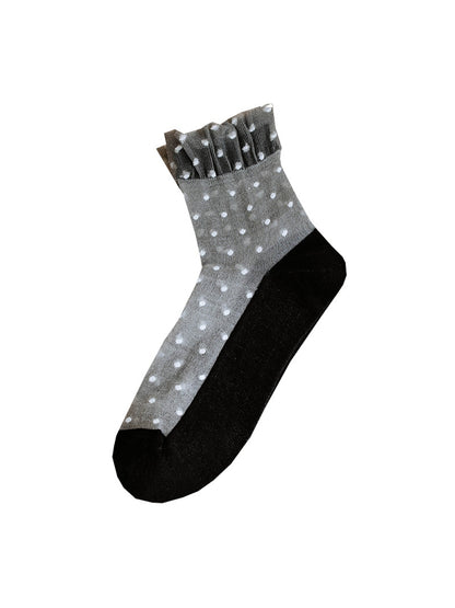Rufia - Cute Dotted Everyday Sheer Crew Socks