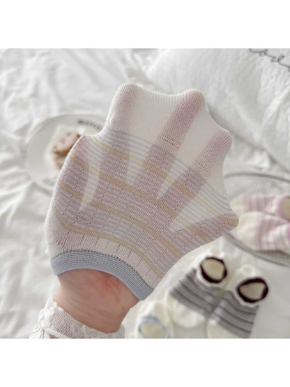 Rufia - Striped Trim Women's No-Show Socks
