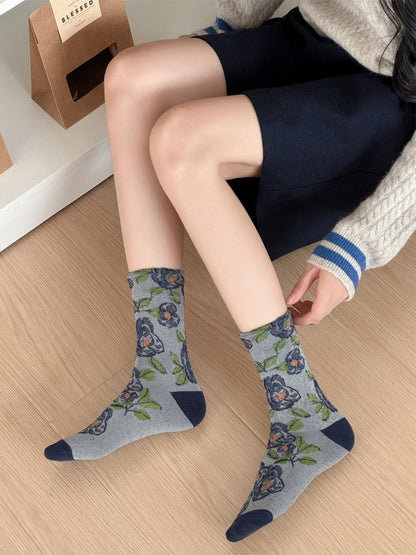 Rufia - Vintage Bloom Embroidered Crew Socks