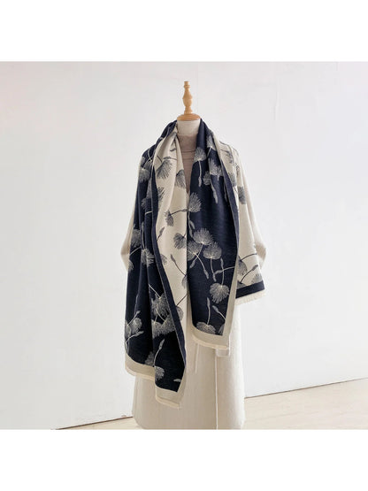 Scarvii Red Dandelion Print Shawl Wrap