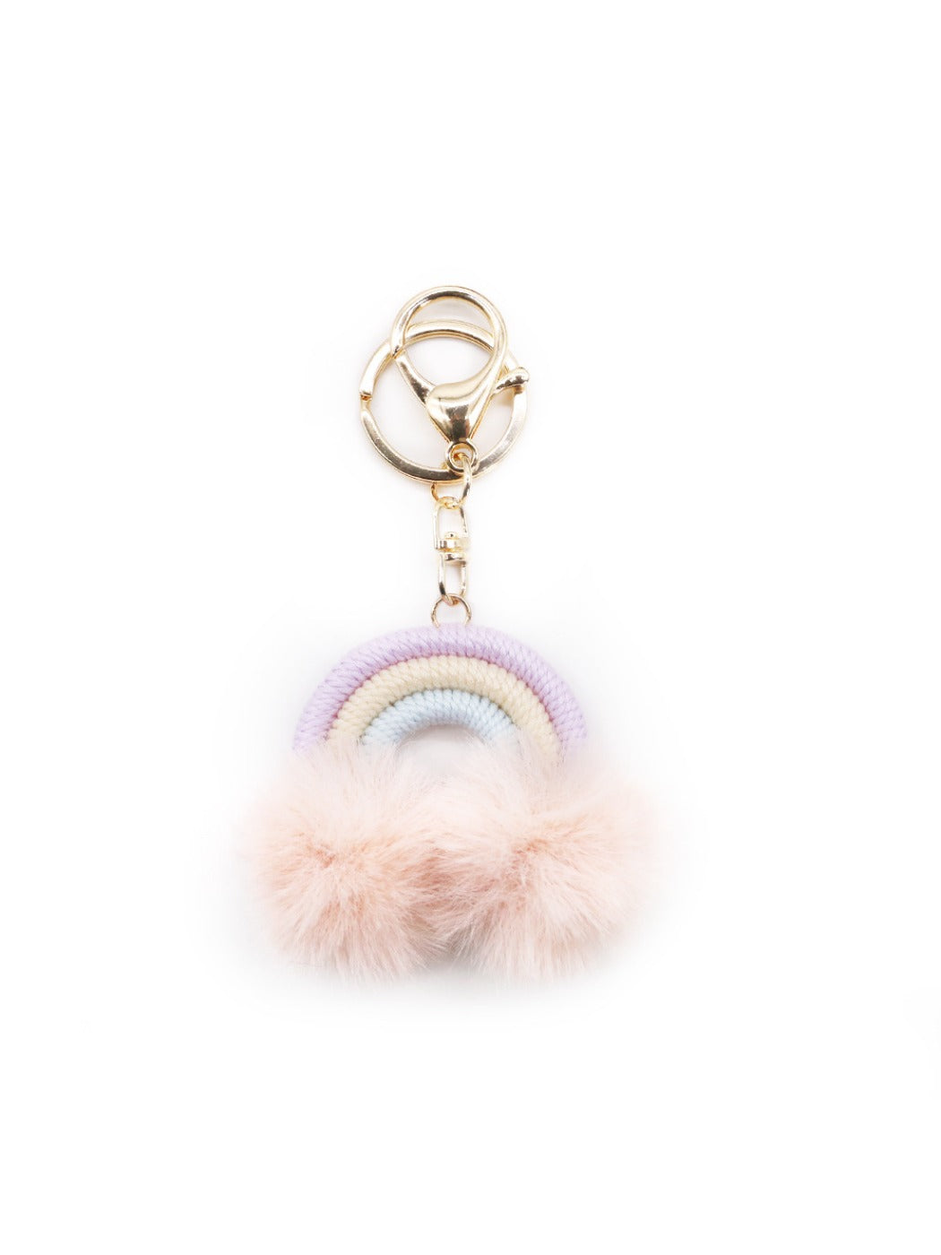 Koco Rainbow Shaped Keychain with Pom for gift accessory