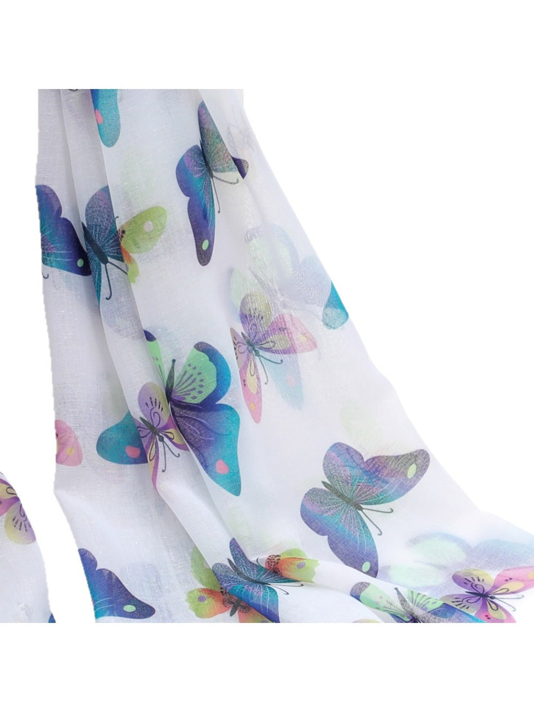 Scarvii - White Butterfly Print Scarf