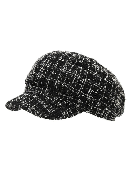 Haila - Textured Tweed Newsboy Hat