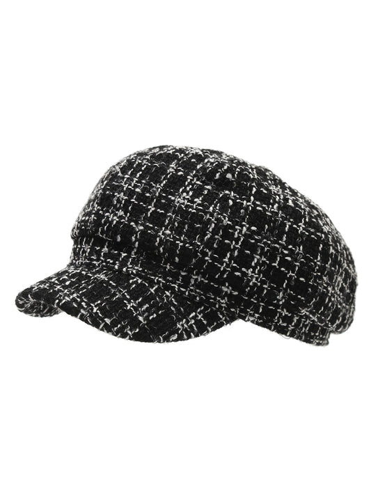 Haila - Textured Tweed Newsboy Hat