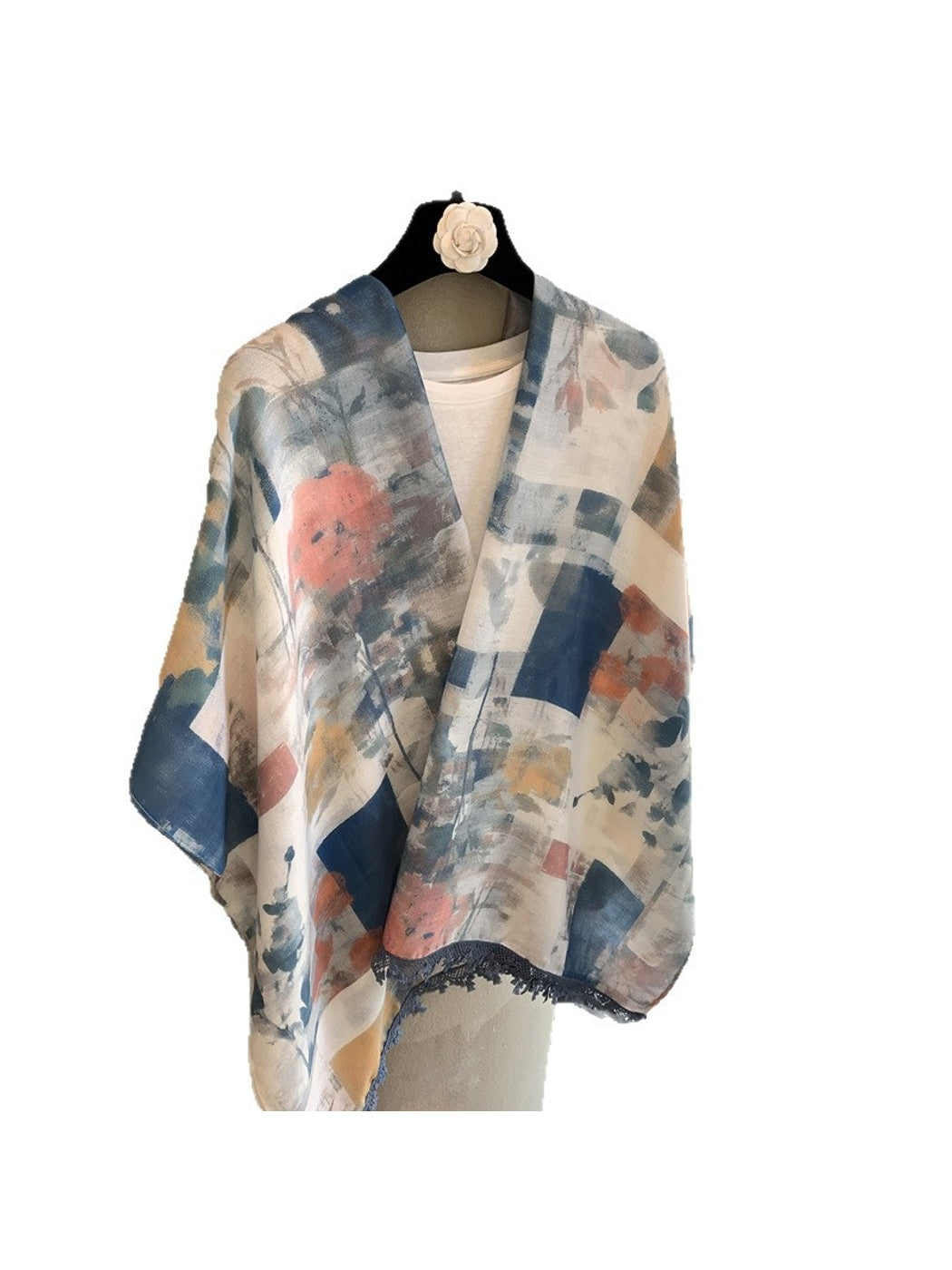 Scarvii - Painterly Print Long Rectangular Shawl