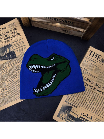 Haila - Dinosaur Graphic Knit Slouchy Beanie