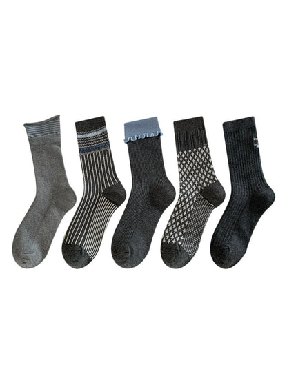 Rufia - Mixed Textured Pattern Crew Socks