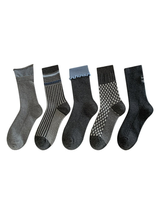 Rufia - Mixed Textured Pattern Crew Socks