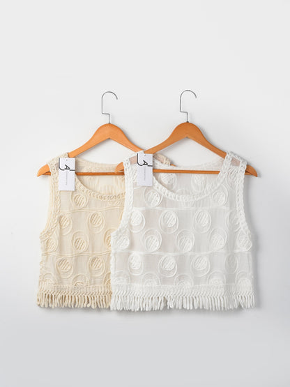 Crosa - Summer Crocheted Vest with Fringe