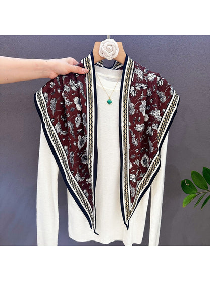Scarvii - Elegant Woven Frame Border Triangle Bandana