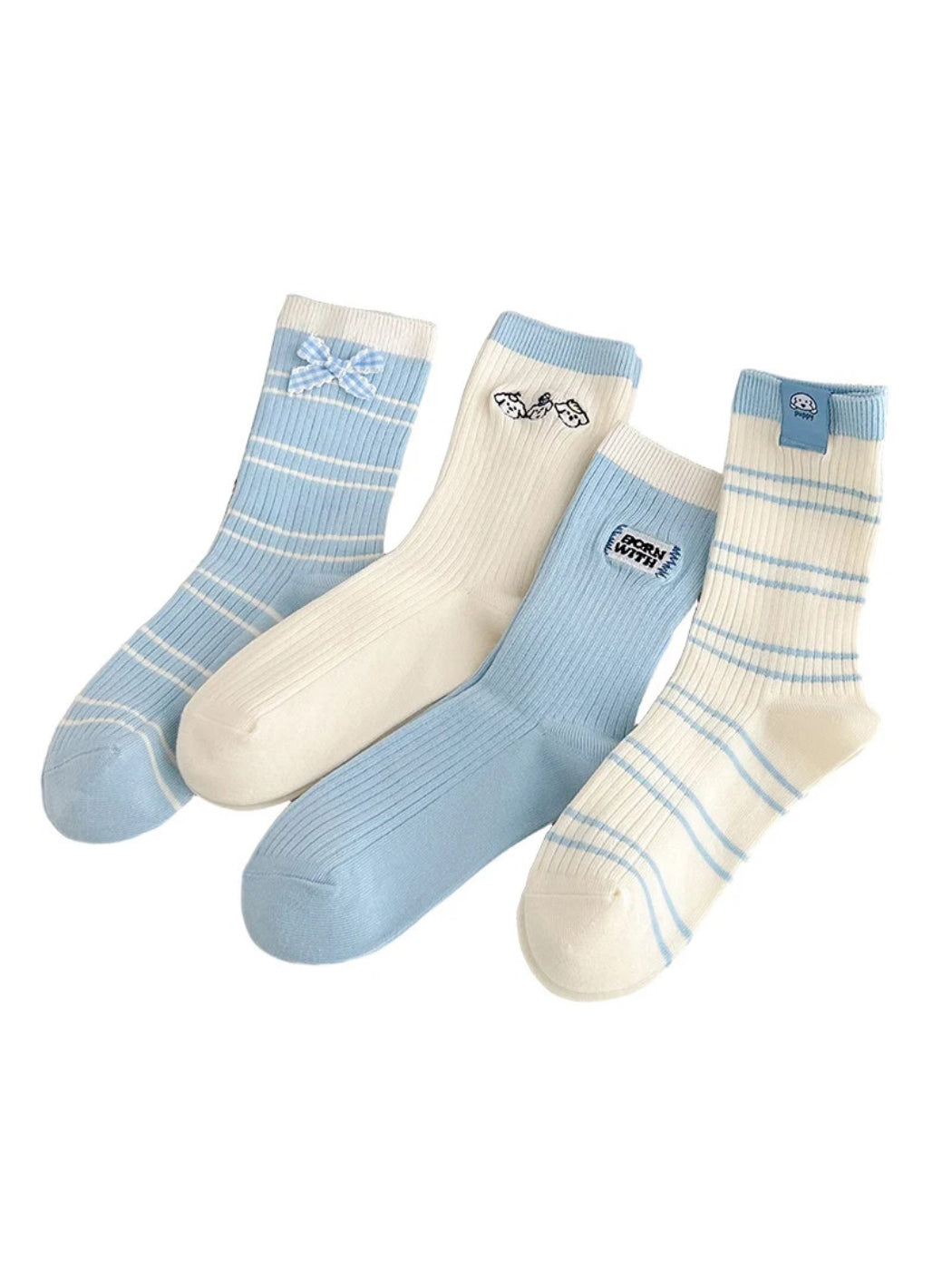Rufia - Cartoon Ribbed Crew Socks