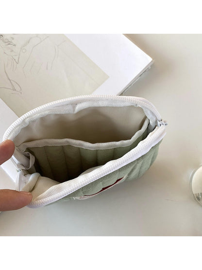 Cosbai cartoon print mini storage pouch displayed flat with visible zipper top