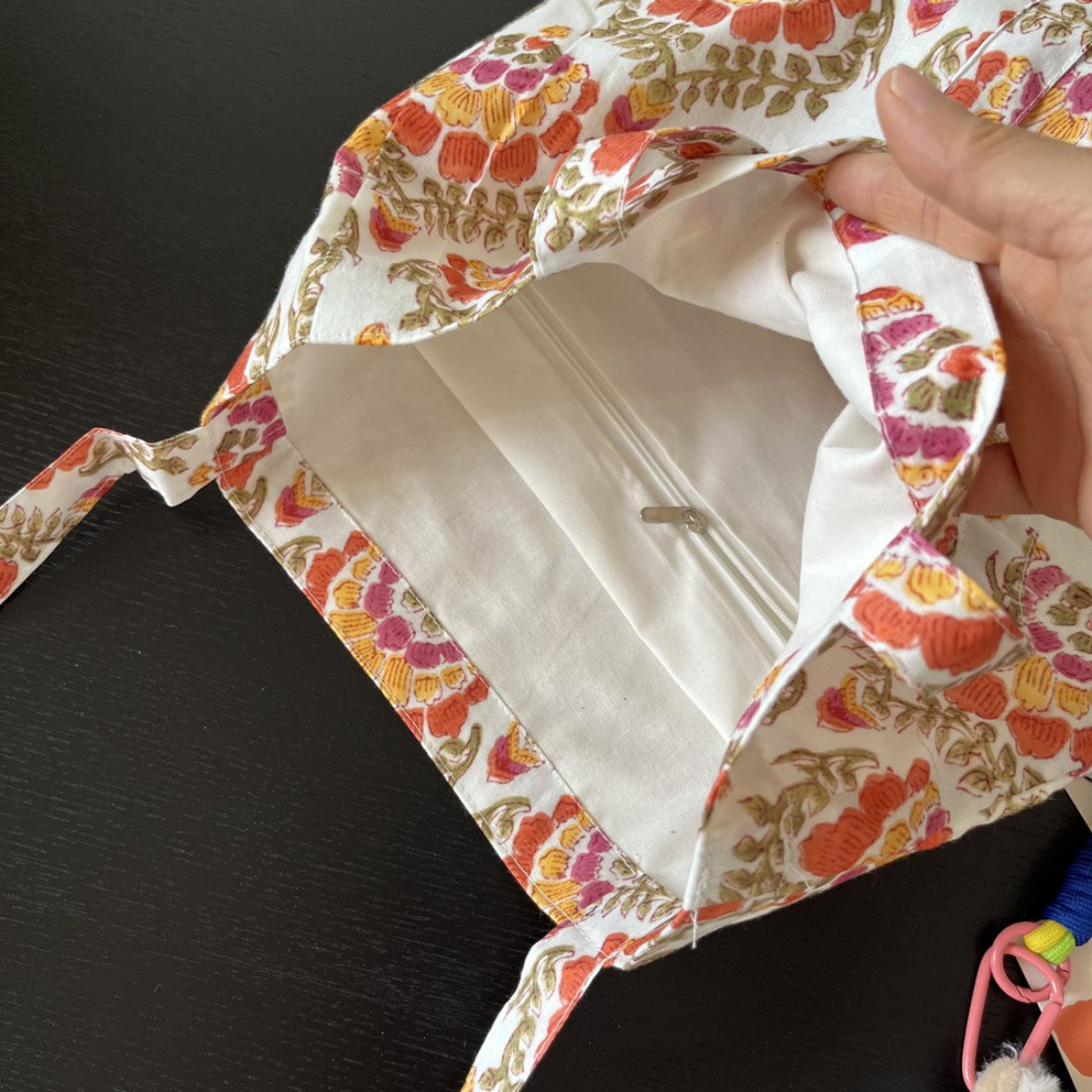 Floral Print Everyday Tote Bag detail view