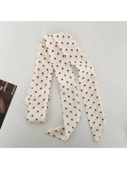 Scarvii Vintage Floral Pattern Skinny Scarf