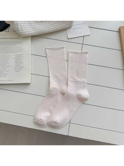 Rufia - Solid Color Crew Socks for Women