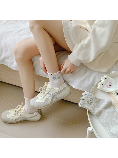 Rufia - Cute Cat Letter Print Everyday Crew Socks product image 2