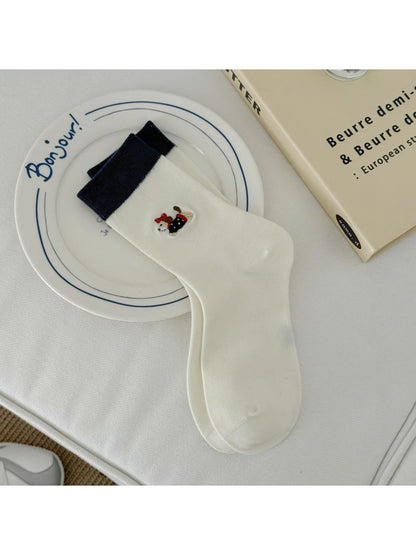 Rufia - Playful Dog Pattern Crew Socks