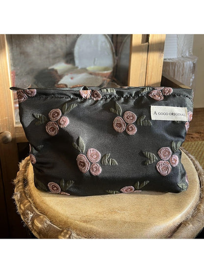 Cosbai – Rose Print Travel Makeup Bag