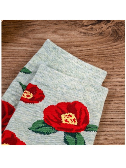Rufia - Vintage Garden Floral Knit Crew Socks