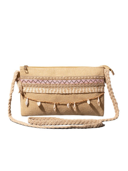 Cosbai - Boho Woven Crossbody Bag - Minimalist & Spacious