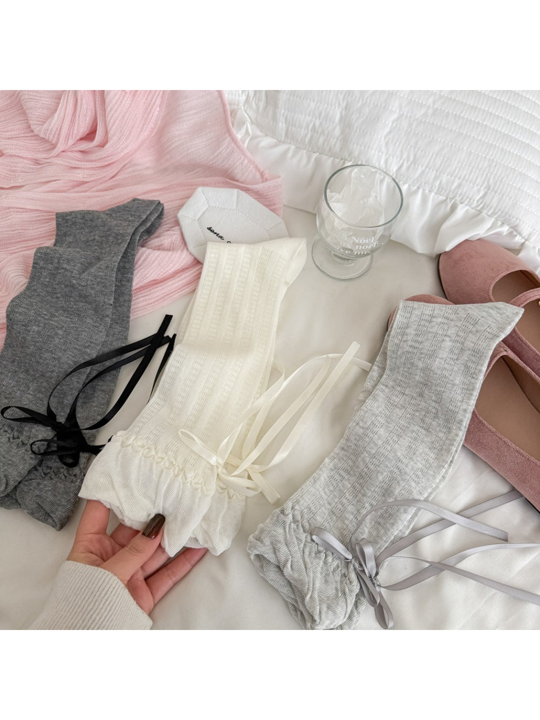 Rufia - Soft Knit Bow Crew Socks product image 1