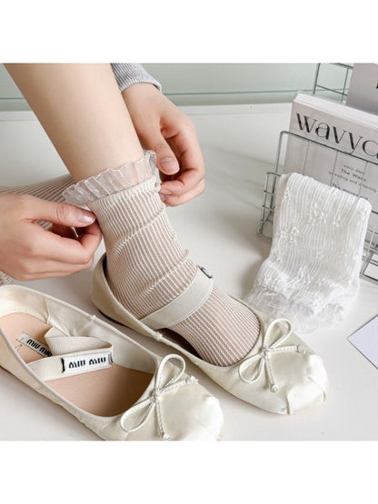 Rufia - Soft Ribbed Frill Edge Crew Socks product image 3