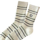 Rufia - Stripe Mid-Calf Capsule Sock with Puppy Patterns